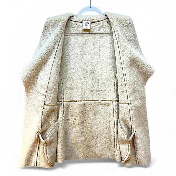 Good Hart Medium Women's Faux Suede Drape Brown Front Vest Lined Soft Comfy - Picture 4 of 8